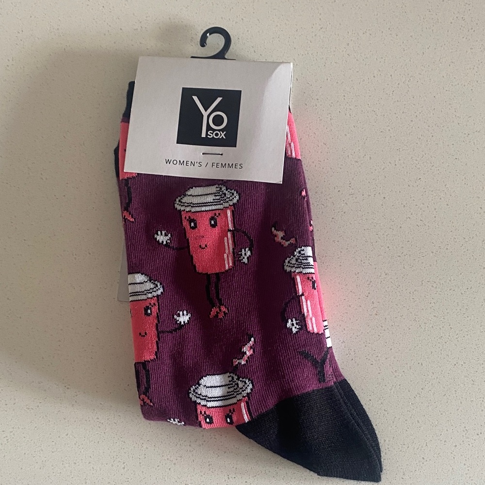 YO Sox Women's Fun Coffee Cup Socks - New